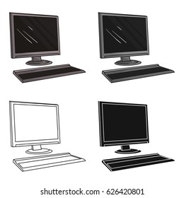 Computer icon in cartoon style isolated on white background. Architect symbol stock vector illustration.