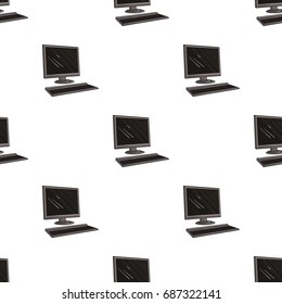 Computer icon in cartoon style isolated on white background. Architect symbol stock vector illustration.