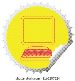 computer icon circular peeling sticker vector illustration