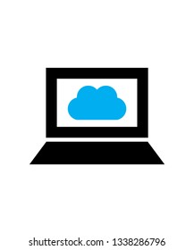 computer icon , cloud icon , vector