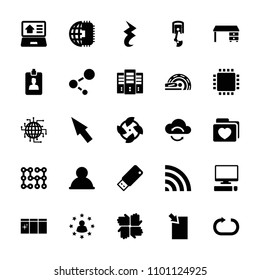 Computer icon. collection of 25 computer filled icons such as office desk, user, fan, hands, folder with heart, wi-fi, mri. editable computer icons for web and mobile.