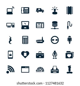 Computer icon. collection of 25 computer filled icons such as online shopping, joystick, folder with heart, laptop, mri, pause. editable computer icons for web and mobile.
