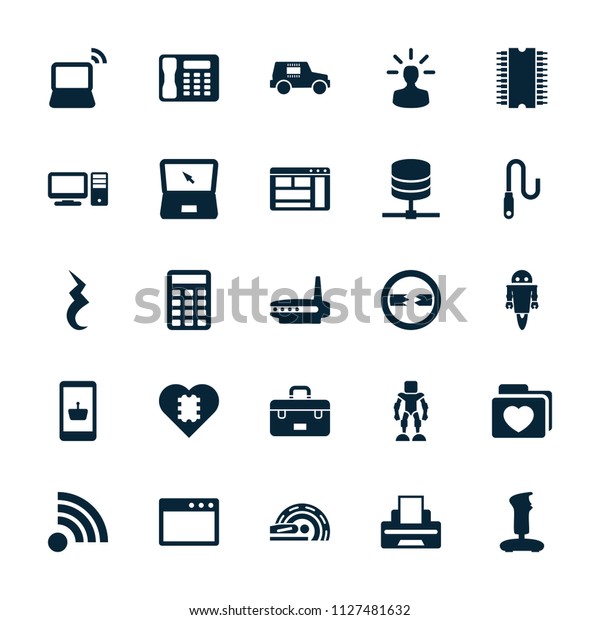 Computer icon.\
collection of 25 computer filled icons such as online shopping,\
joystick, folder with heart, laptop, mri, pause. editable computer\
icons for web and\
mobile.