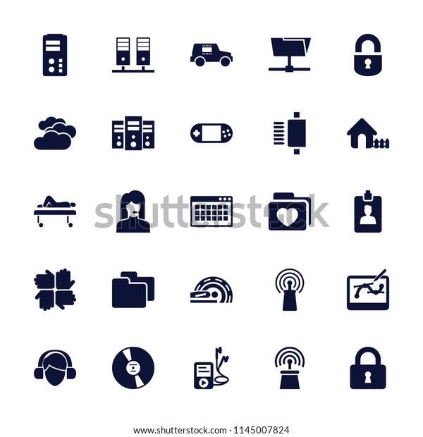 Computer icon.\
collection of 25 computer filled icons such as cloudy weather,\
house, hands, lock, folder with heart, signal. editable computer\
icons for web and\
mobile.