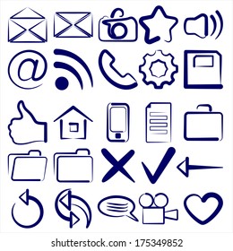Computer Icon Collection symbols vector illustration