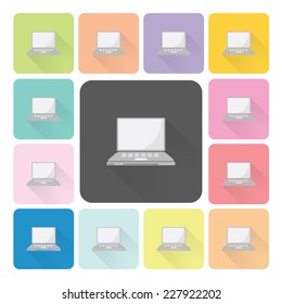 Computer Icon color set vector illustration.