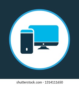 Computer icon colored symbol. Premium quality isolated workstation element in trendy style.