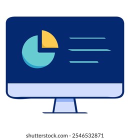 Icono de la computadora. Icono de análisis de datos