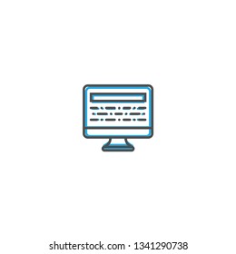 Computer icon design. Marketing icon line vector illustration design