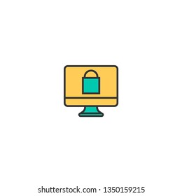 Computer icon design. Marketing icon vector illustration