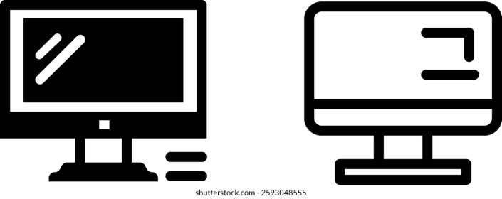 "Computer Icon Design Symbol Set for Technology and Digital Workspaces"
