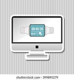 Computer icon design , vector illustration