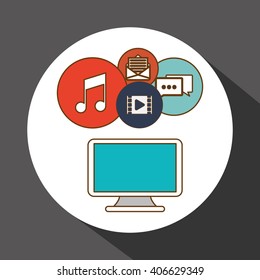 Computer icon design, vector illustration