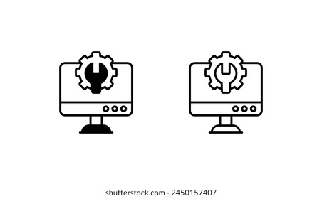 Computer icon design with white background stock illustration