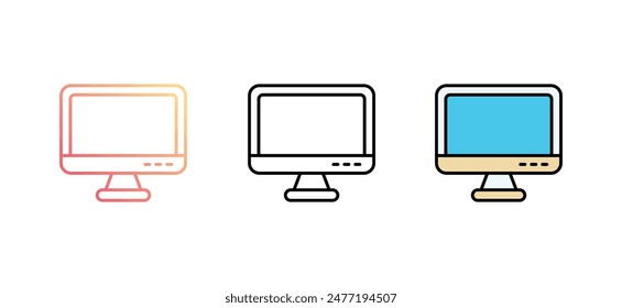 Computer icon design with white background stock illustration