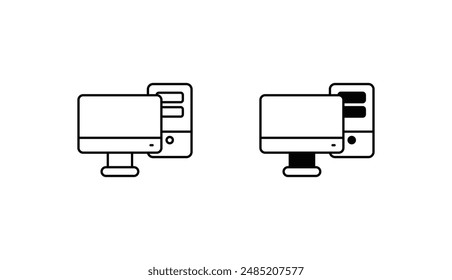 Computer-Icon-Design mit weißem Hintergrund Stock Illustration