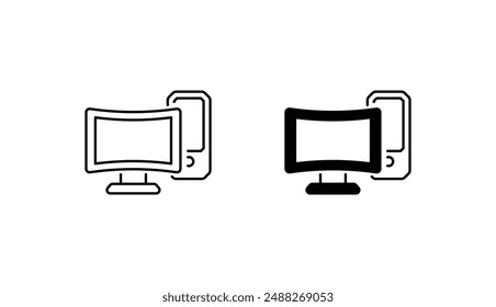 Computer icon design with white background stock illustration
