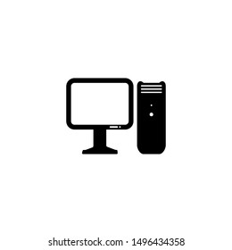 Computer icon. Desktop screen sign