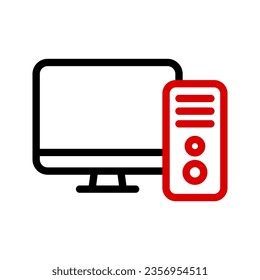 Computer icon. desktop sign for mobile concept and web design. vector illustration