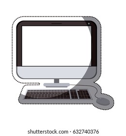 Computer icon. Device gadget technology and electronic theme. Isolated design. Vector illustration
