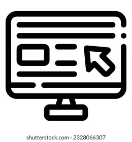 Computer Icon. Digital marketing concept. Outline icon