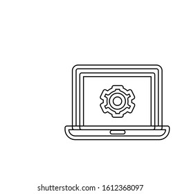 Computer icon. Display screen symbol. Logo design element