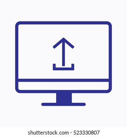 Computer Icon and Download Icon Outline Vector Design Symbol