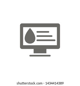 Computer icon. Element of blood donation icon. Premium quality graphic design icon. Signs and symbols collection icon for websites, web design, mobile app