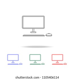 Computer icon. Elements of game life in multi colored icons. Premium quality graphic design icon. Simple icon for websites, web design, mobile app on white background