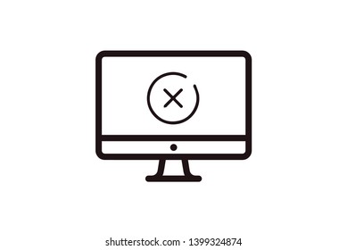 Computer icon error vector flat design