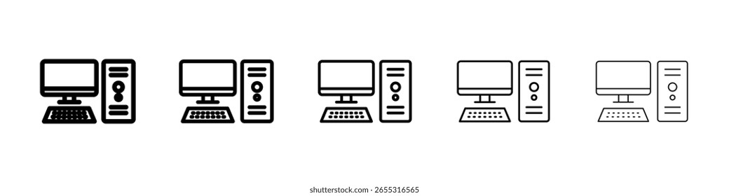 Icono de la computadora llenó el concepto de signo plano para el Diseño web.