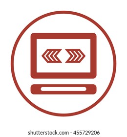 Computer  icon. Flat design.