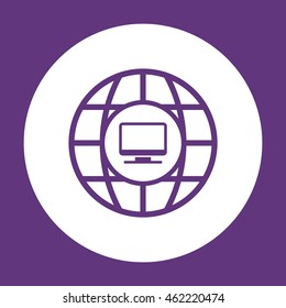 Computer  icon. Flat design.