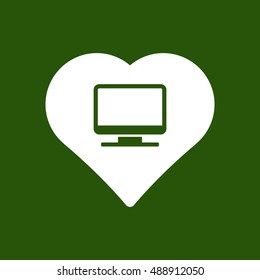  Computer  icon. Flat design.