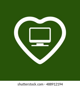 Computer  icon. Flat design.