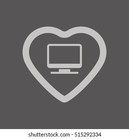  Computer  icon. Flat design.