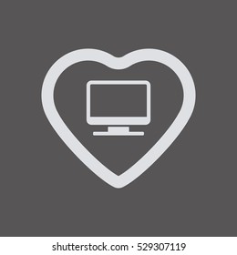  Computer  icon. Flat design.