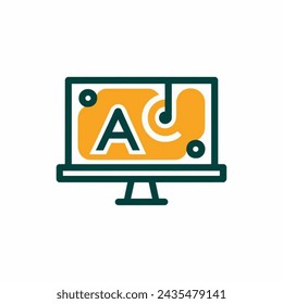 Icono de la computadora Estilo de diseño plano aislado sobre fondo blanco. 
