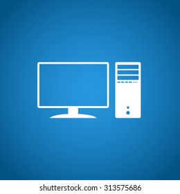 Computer icon. Flat design style eps 10