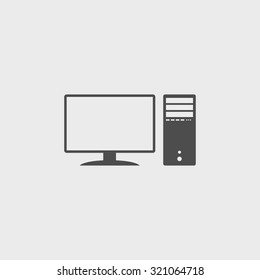 Computer icon. Flat design style eps 10