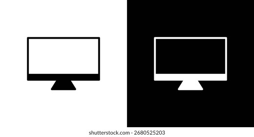 Icono de la computadora. colección de estilo plano y de línea.