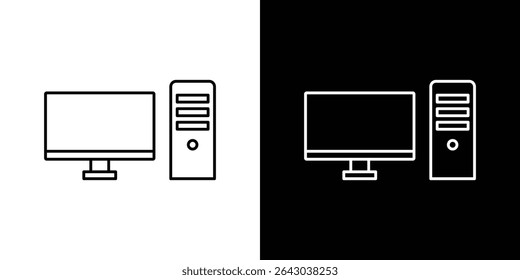 Computer icon Flat style logo vector. perfect for UI designs