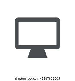 Computer icon in flat style. Monitor vector illustration on white isolated background. Monitor business concept.