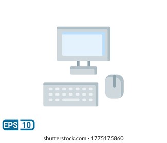 computer icon in flat style. vector illustration for graphic designer, website, UI isolated on white background. Editable color. EPS 10