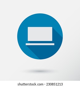 Computer icon in flat style. Vector Illustration. 