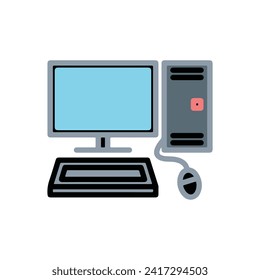 computer icon in flat style Vector.