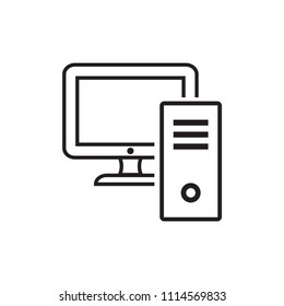 Computer icon flat vector template design trendy