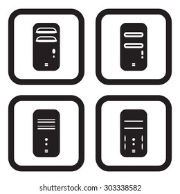 Computer icon in four variations