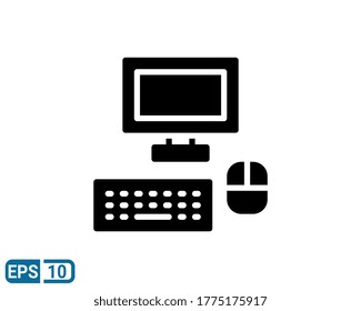 computer icon in glyph style. vector illustration for graphic designer, website, UI isolated on white background. EPS 10