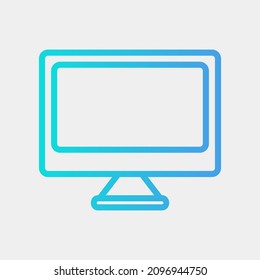 Computer icon in gradient style about school and education, use for website mobile app presentation